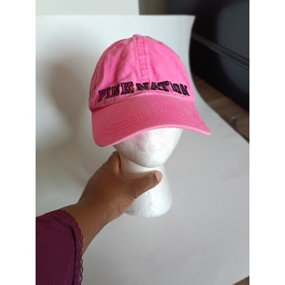 Victoria's Secret Hat PINK NATION Baseball Cap Neon Pink Sports Adjustable Back - Picture 3 of 10